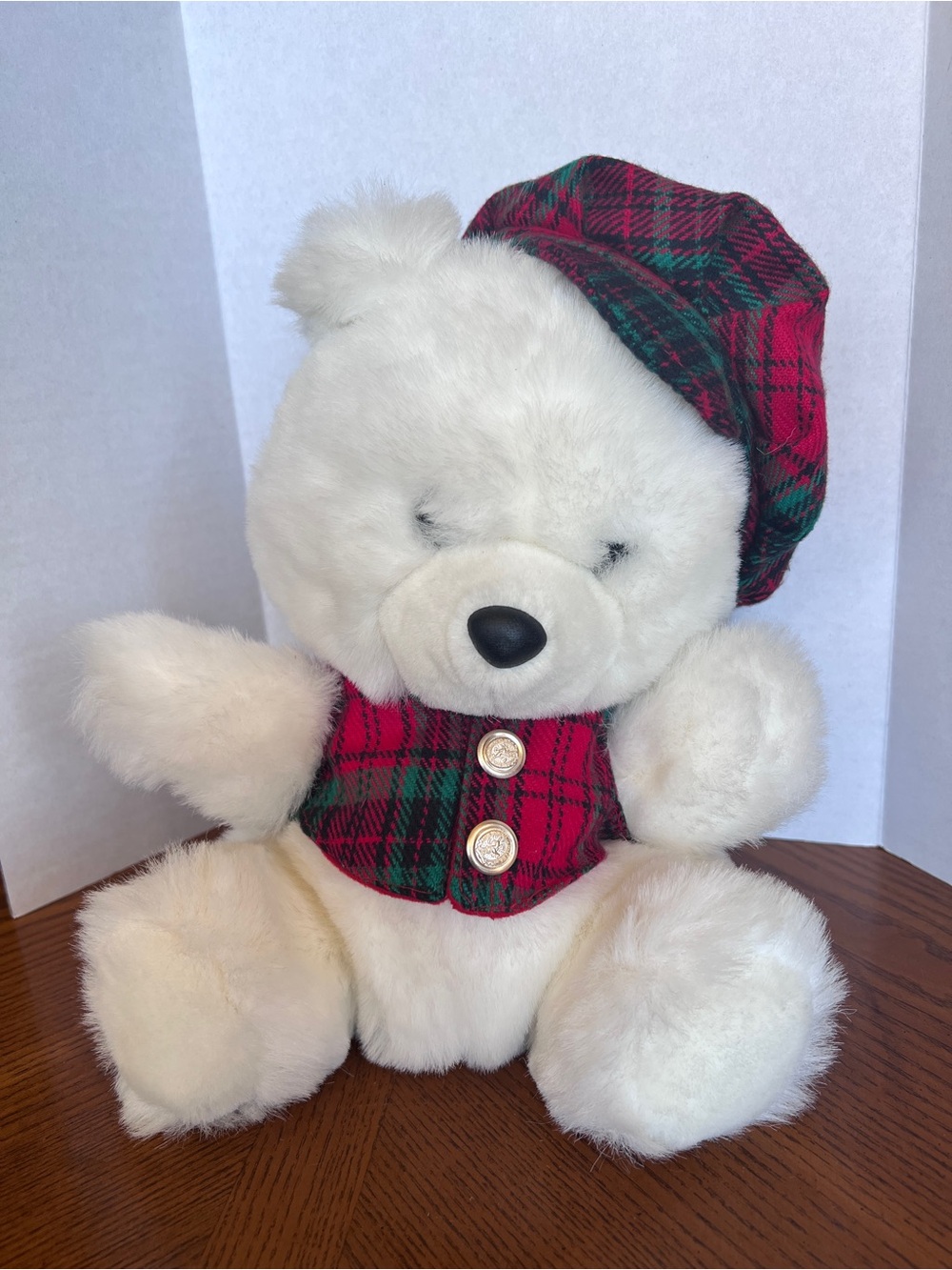 Vintage Jingle Bear Jr Plush Hand Puppet Plush Stuffed White Bear Korea 11"
